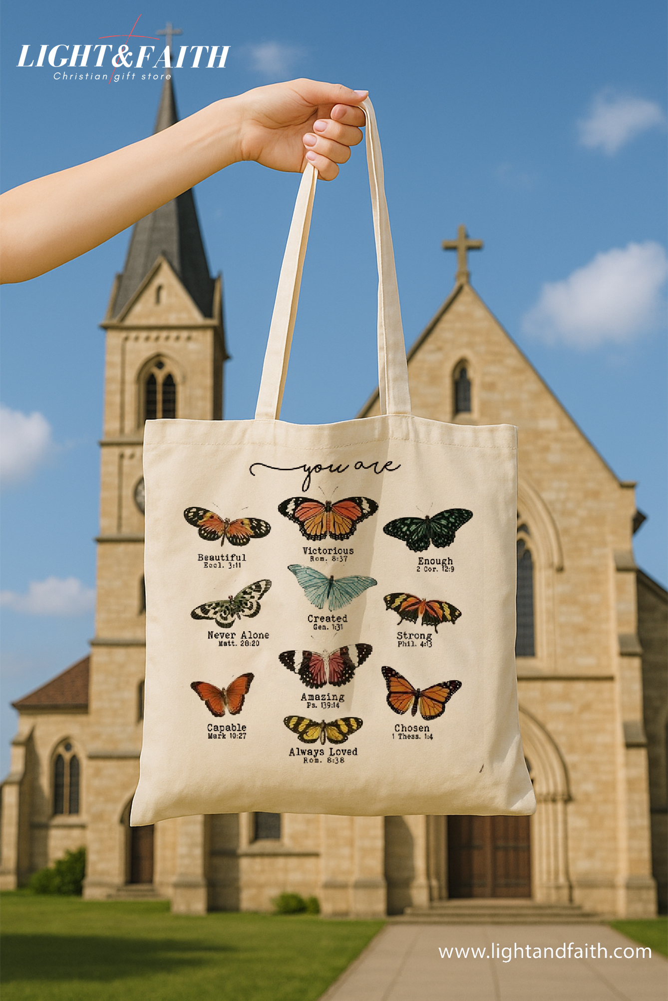Christian Tote Bag, Faith Tote Bag, Bible Verse Canvas Tote Bag, Bible Verse Scripture, Gift Religious TBLAF01